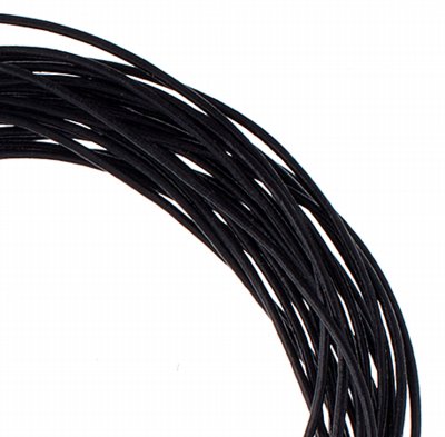Stringing - 1mm Round Leather Cord - Black (5 yards)