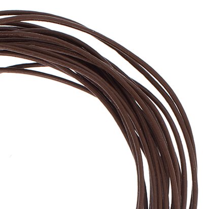 Stringing - 1mm Round Leather Cord - Brown (5 yards)