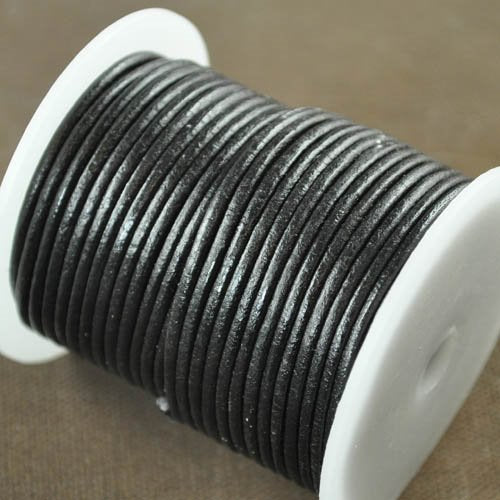 Stringing - 2mm Leather Cord - Black (25 meters)
