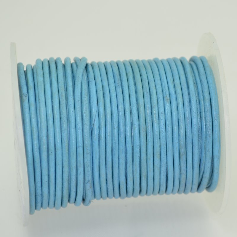 Stringing - 2mm Leather Cord - Aqua (25 meter Spool)