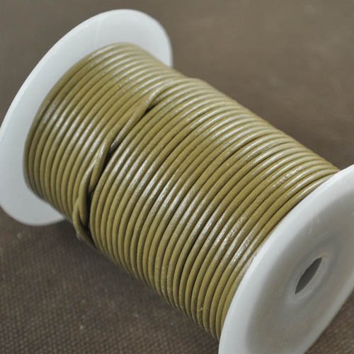 Stringing - 1.5mm Leather Cord - Khaki (25 meters)