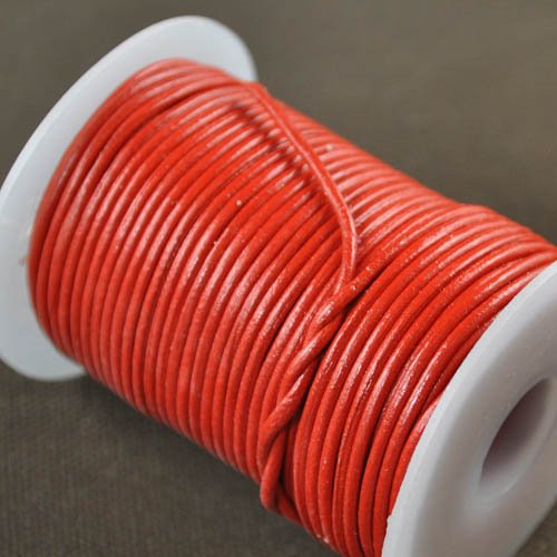 Stringing - 1.5mm Leather Cord - Chinese Red (25 meters)