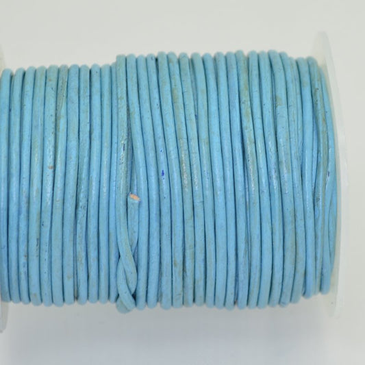 Stringing - 1.5mm Leather Cord - Aqua (25 meter Spool)