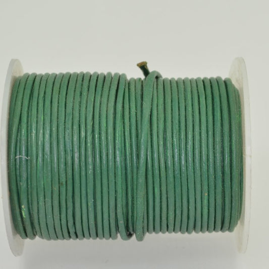 Stringing - 1.5mm Leather Cord - Moss Green (25 meter Spool)