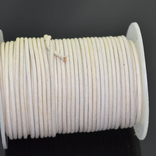 Stringing - 1.5mm Leather Cord - White (25 meter Spool)