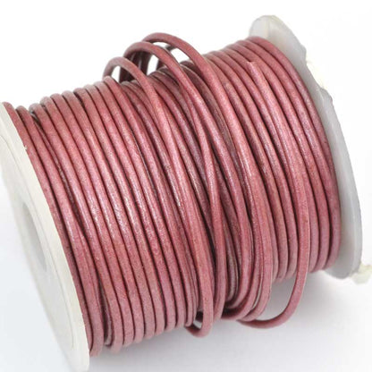 Stringing - 1.5mm Leather Cord - Hot Pink (25 meter Spool)