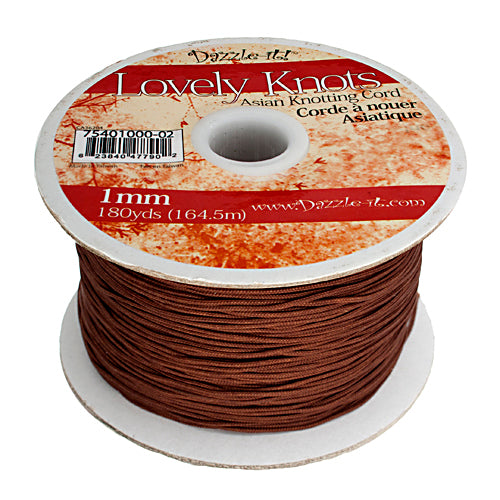 Lovely Knots - 1mm - Braided Knotting Cord - Light Chocolate (180y Spool)