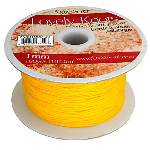 Lovely Knots - 1mm - Braided Knotting Cord - Yellow (180y Spool)