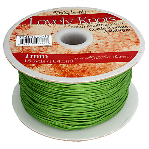 Lovely Knots - 1mm - Braided Knotting Cord - Olive (180y Spool)