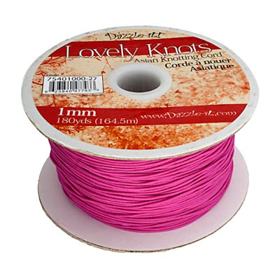 Lovely Knots - 1mm - Braided Knotting Cord - Strawberry Pink (180y Spool)