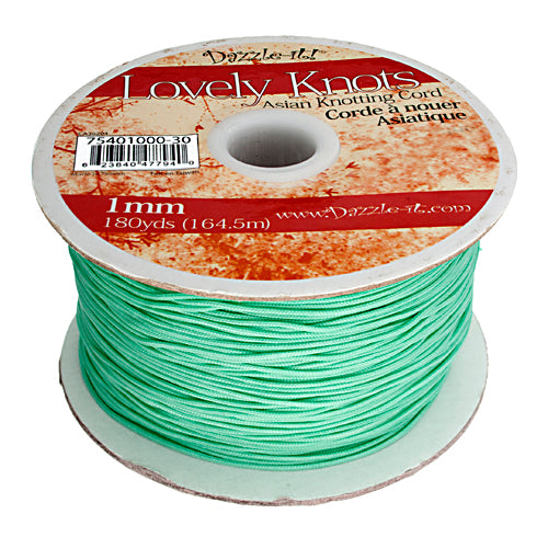 Lovely Knots - 1mm - Braided Knotting Cord - Turquoise (180y Spool)