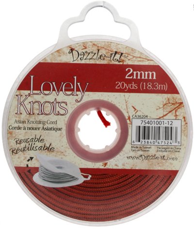 Lovely Knots - 2mm - Braided Knotting Cord - Lucky Red (20yd Bobbin)