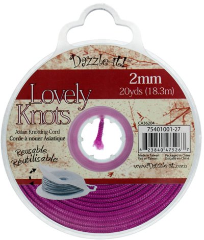 Lovely Knots - 2mm - Braided Knotting Cord - Strawberry Pink (20yd Bobbin)