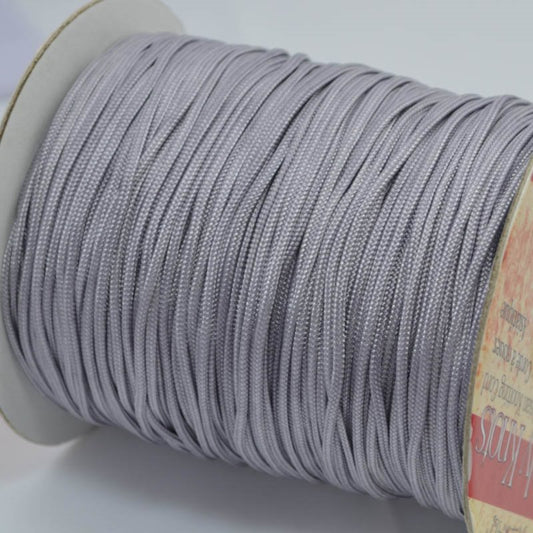Lovely Knots - 2mm Braided Knotting Cord - Silver Grey (180y Spool)