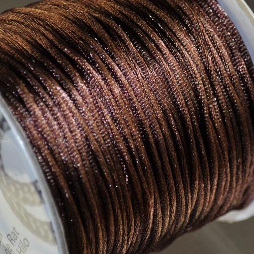 Rattail Cord - 1.5mm Satin Mousetail Cord - Light Chocolate (Spool)