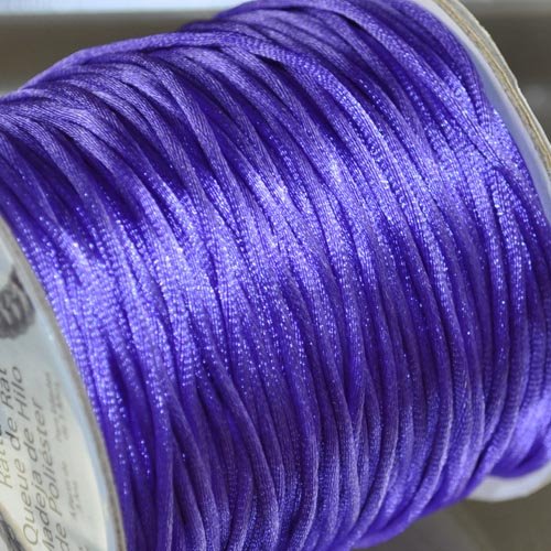Rattail Cord - 1.5mm Satin Mousetail Cord - Purple (Spool)