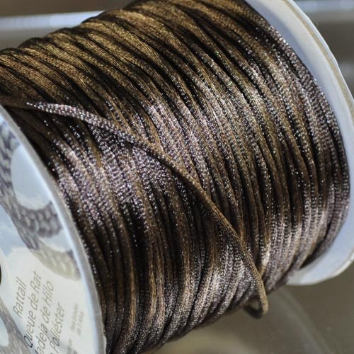 Rattail Cord - 1.5mm Satin Mousetail Cord - Espresso (Spool)