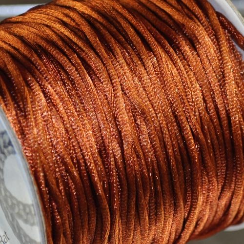Rattail Cord - 1.5mm Satin Mousetail Cord - Copper (Spool)