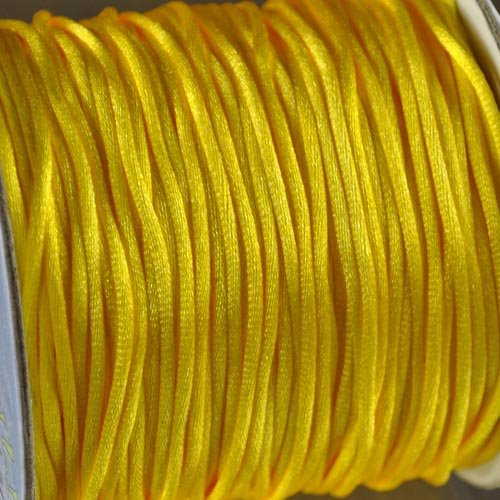 Rattail Cord - 1.5mm Satin Mousetail Cord - Yellow (Spool)