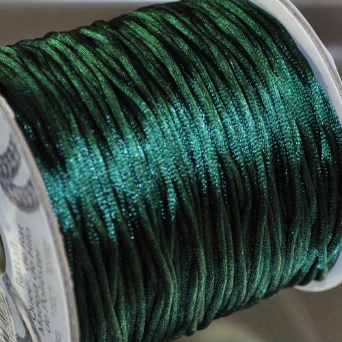 Rattail Cord - 1.5mm Satin Mousetail Cord - Hunter Green (Spool)