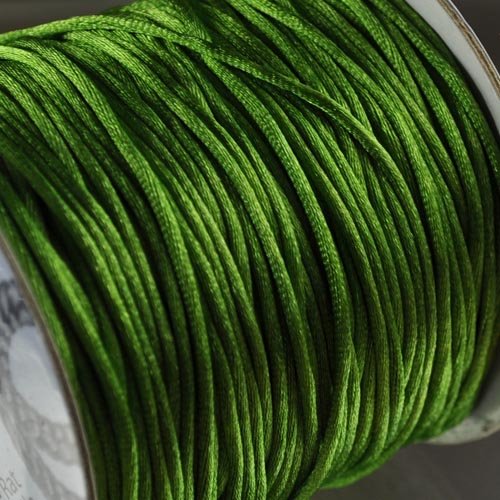 Rattail Cord - 1.5mm Satin Mousetail Cord - Olive (Spool)