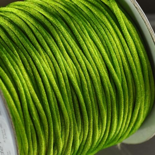Rattail Cord - 1.5mm Satin Mousetail Cord - Lime Green (Spool)