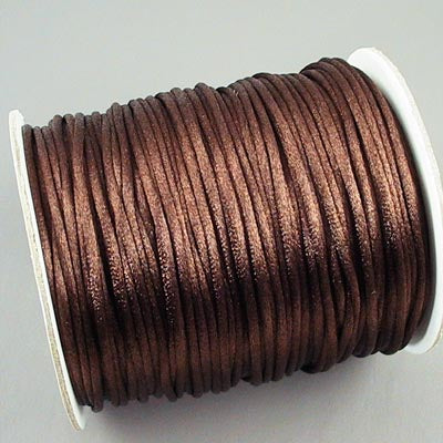 Rattail Cord - 2mm Satin Rattail Cord - Chocolate (Spool)