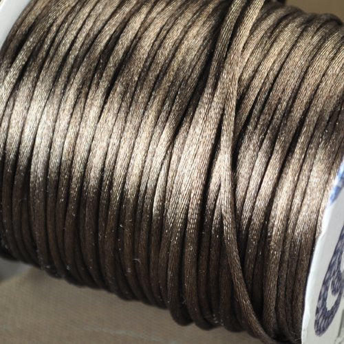 Rattail Cord - 2mm Satin Rattail Cord - Espresso (Spool)
