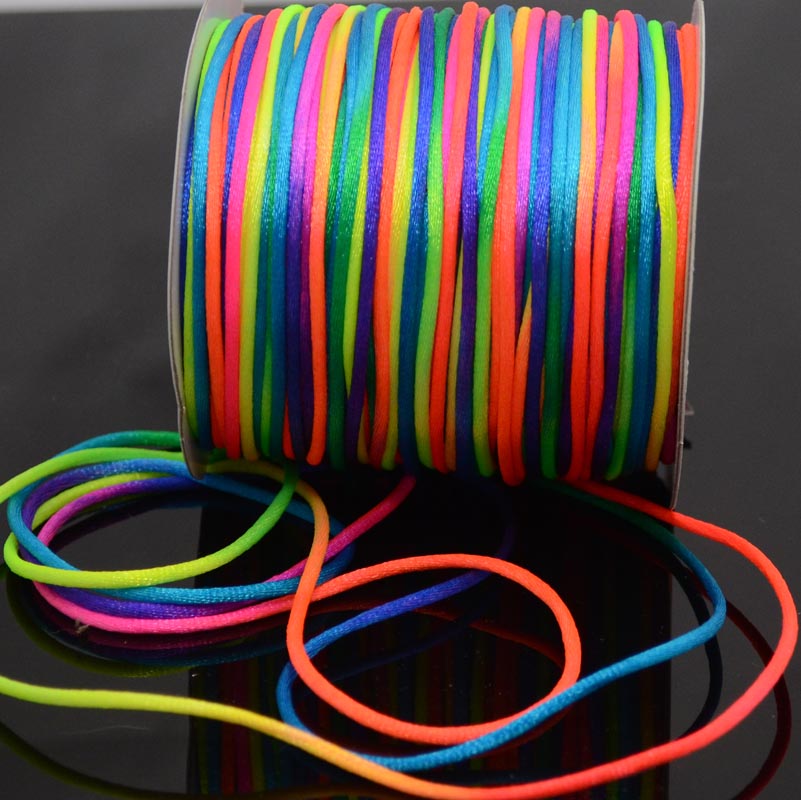 Rattail Cord - 2mm Satin Rattail Cord - Rainbow (Spool)