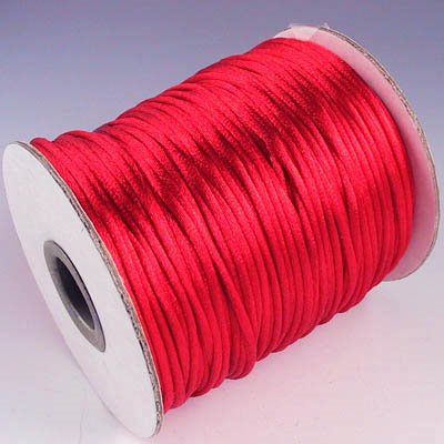 Rattail Cord - 2mm Satin Rattail Cord - Red (Spool)