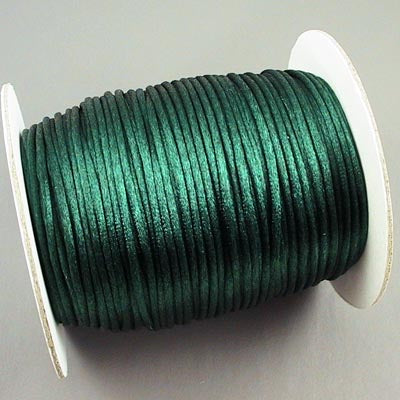 Rattail Cord - 2mm Satin Rattail Cord - Hunter Green (Spool)