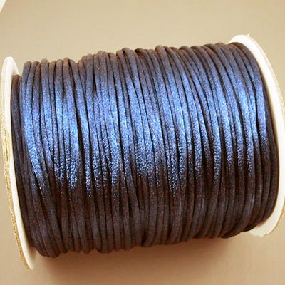 Rattail Cord - 2mm Satin Rattail Cord - Navy Blue (Spool)