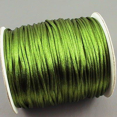 Rattail Cord - 2mm Satin Rattail Cord - Olive Green (Spool)