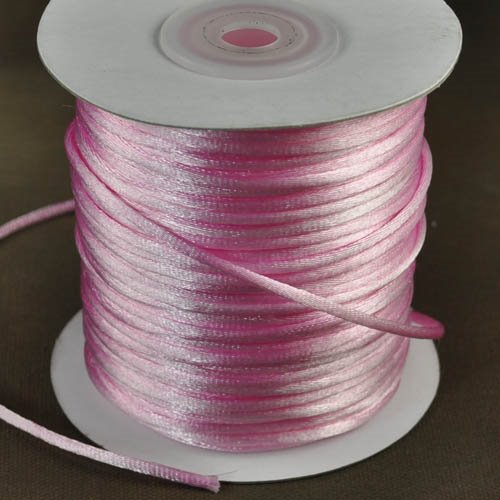 Rattail Cord - 2mm Satin Rattail Cord - Light Pink (Spool)