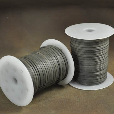 Cord - 3mm Flat Waxed Cotton Cord - Mushroom (Spool 50 M)