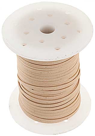 Cord - 3mm Flat Waxed Cotton Cord - Natural (Spool 50 M)