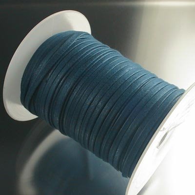 Cord - 3mm Flat Waxed Cotton Cord - Royal Blue (Spool)