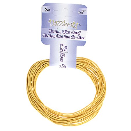 Dazzle-It - 1mm Waxed Cotton Cord - Lemon (Pack 5 yds)