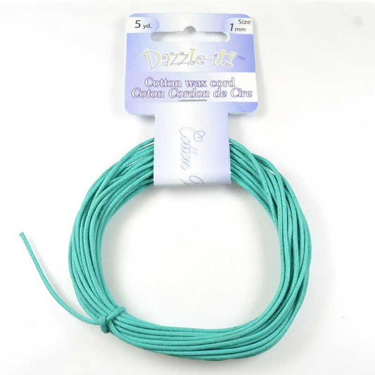 Dazzle-It - 1mm Waxed Cotton Cord - Seafoam (Pack 5 yds)