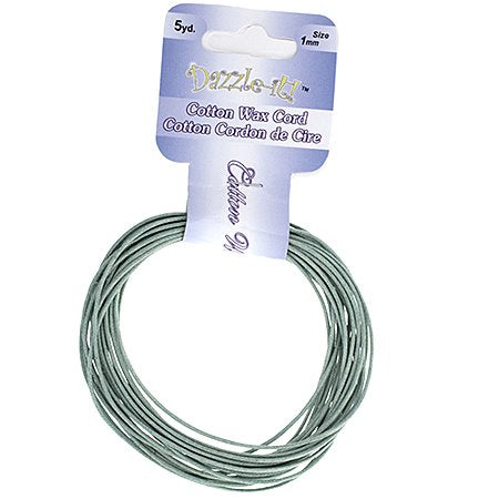 Dazzle-It - 1mm Waxed Cotton Cord - Sea Green (Pack 5 yds)