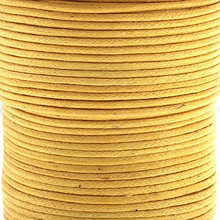 Cotton Cord - 1mm Round Waxed - Lemon (25m)