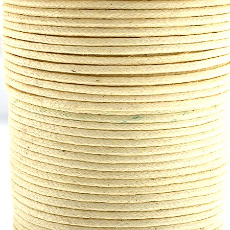 Cotton Cord - 1mm Round Waxed - Ivory (25m)