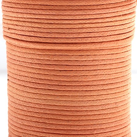 Cotton Cord - 1mm Round Waxed - Dark Orange (25m)
