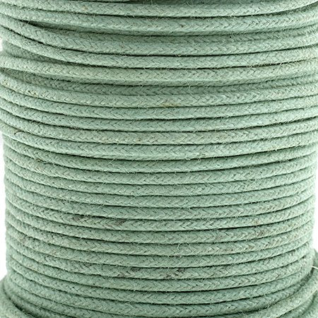 Cotton Cord - 1mm Round Waxed - Sea Green (25m)