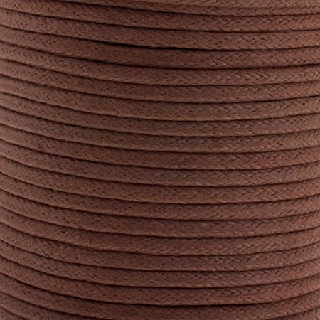 Cotton Cord - 1.5mm Round Waxed - Brown (25m)