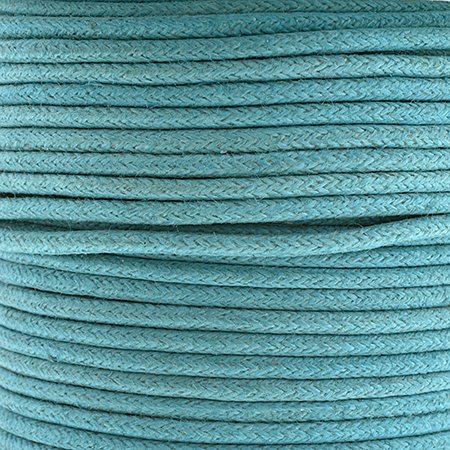 Cotton Cord - 1.5mm Round Waxed - Blue Turquoise (25m)