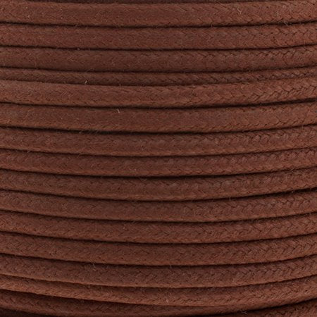 Cotton Cord - 2mm Round Waxed - Brown (25m)
