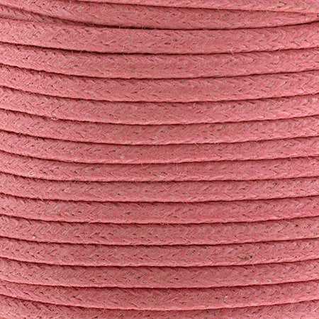 Cotton Cord - 2mm Round Waxed - Neon Pink (25m)
