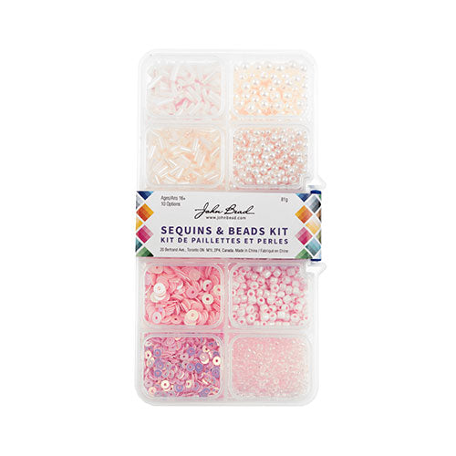 Sequins and Beads Kit -  Assorted - Pink (Box)