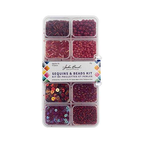 Sequins and Beads Kit -  Assorted - Red (Box)
